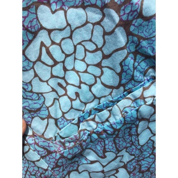 Urban & sweet size medium scrub top scrubs womens blue brown feminine - Picture 8 of 12